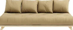 Canapé 2 places en pin et matelas beige blé 200x90cm Senza - Karup Design