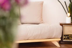 Canapé 2 places en pin et matelas beige 200x90cm Senza - Karup Design