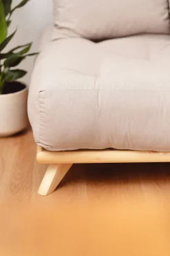 Canapé 2 places en pin et matelas beige 200x90cm Senza - Karup Design