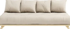 Canapé 2 places en pin et matelas beige 200x90cm Senza - Karup Design