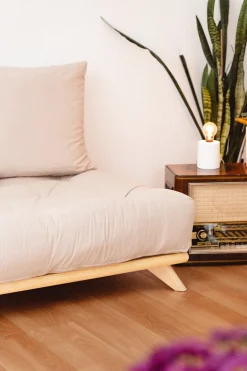 Canapé 2 places en pin et matelas beige 200x90cm Senza - Karup Design