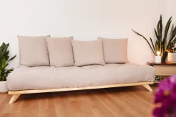 Canapé 2 places en pin et matelas beige 200x90cm Senza - Karup Design