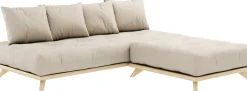 Canapé 2 places en pin et matelas beige 200x90cm Senza - Karup Design