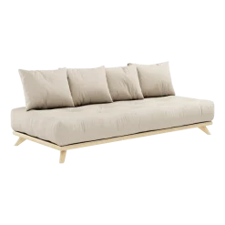 Canapé 2 places en pin et matelas beige 200x90cm Senza - Karup Design
