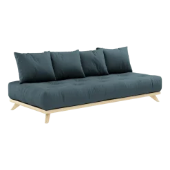 Canapé 2 places en pin et matelas bleu pétrole 200x90cm Senza - Karup Design