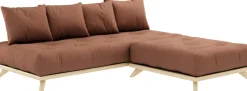 Canapé 2 places en pin et matelas coton argile brune 200x90cm Senza - Karup Design