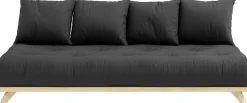 Canapé 2 places en pin et matelas gris foncé 200x90cm Senza - Karup Design