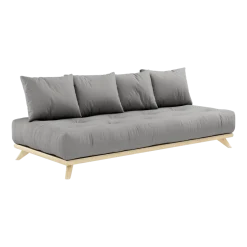 Canapé 2 places en pin et matelas gris 200x90cm Senza - Karup Design