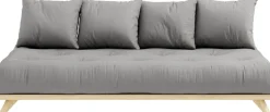 Canapé 2 places en pin et matelas gris 200x90cm Senza - Karup Design