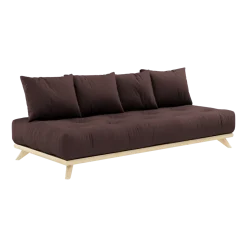 Canapé 2 places en pin et matelas marron 200x90cm Senza - Karup Design