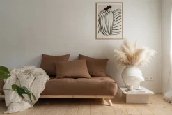 Canapé 2 places en pin et matelas mocca 200x90cm Senza - Karup Design