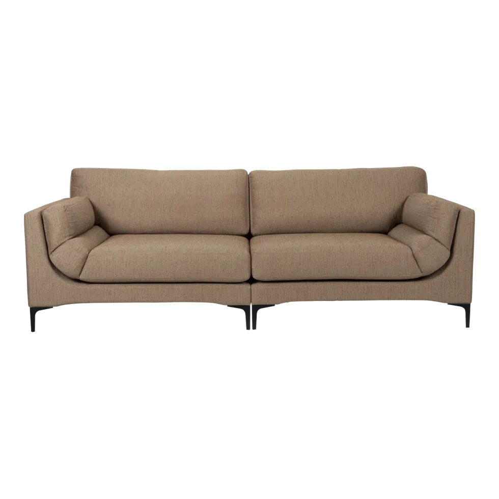 Canapé 3 places en polyester caramel 256cm Balcony - Zuiver