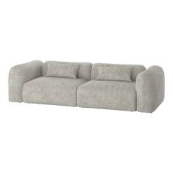 Canapé 3 places en polyester clay grey mélange Yaro - noo.ma