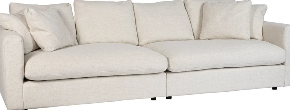 Canapé 3 places en polyester et mélange de lin cream 266cm Sense - Zuiver