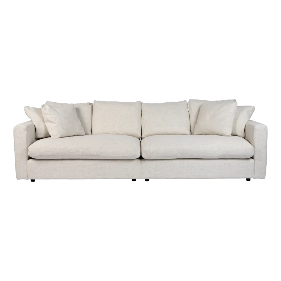 Canapé 3 places en polyester et mélange de lin cream 266cm Sense - Zuiver