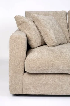 Canapé 3 places en polyester et mélange de lin nature soft 266cm Sense - Zuiver