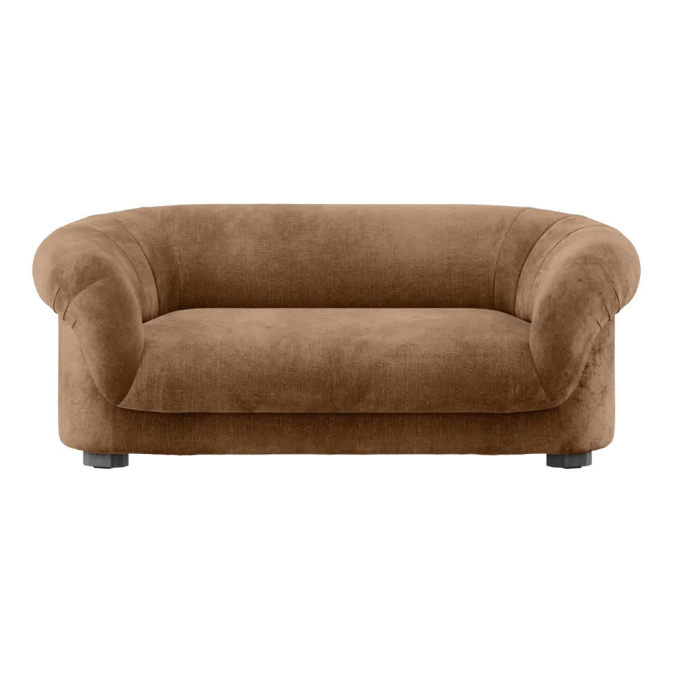 Canapé 2 places en textile marron 189x97x73cm Lancaster - Versmissen