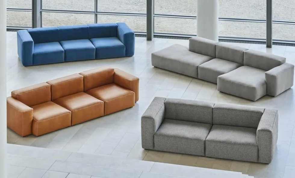 Canapé 2,5 places en tissu Steelcut Trio 124 Mags Soft combinaison 3 right - Hay