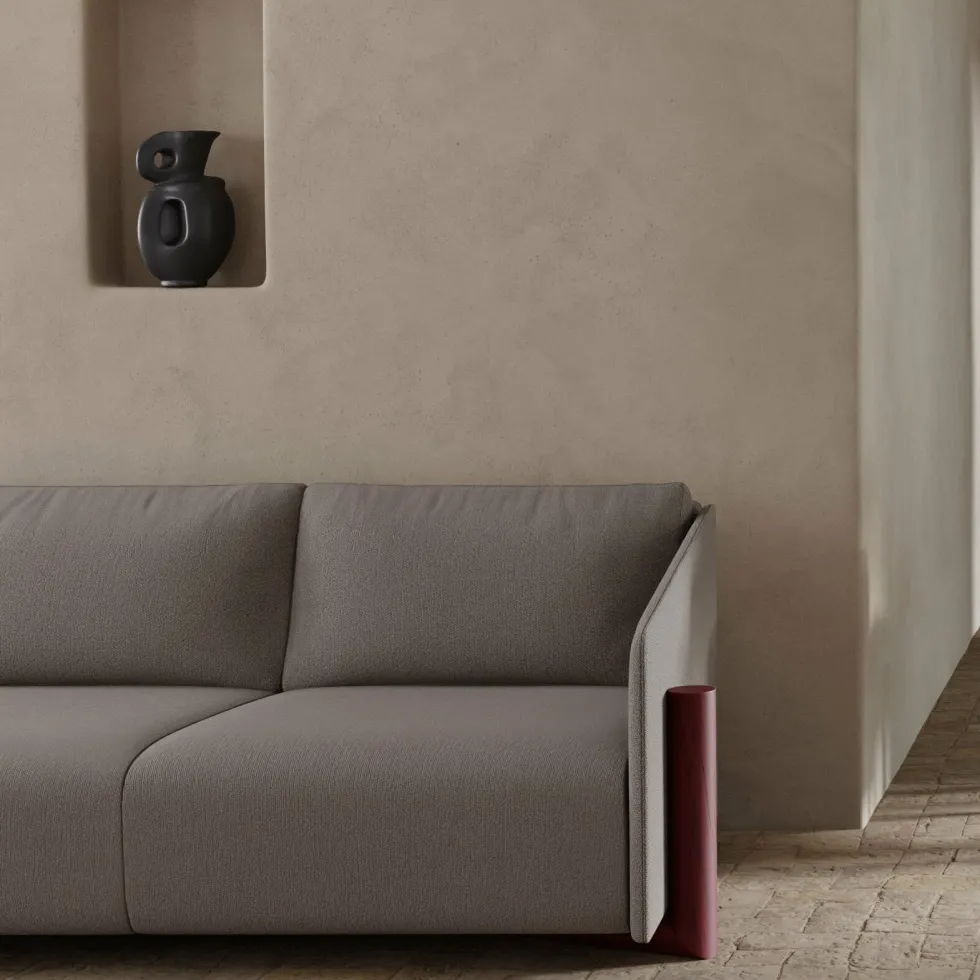 Canapé 4 places en tissu taupe Timber - Kann Design