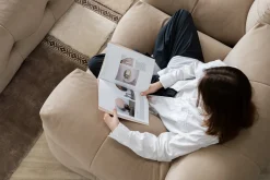 Canapé 2 places en tissu textum avelina chocolat 210cm Not-A-Sofa - EMKO