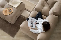 Canapé 3 places en tissu textum avelina chocolat 315cm Not-A-Sofa - EMKO