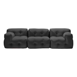 Canapé 3 places en tissu textum avelina gris foncé 315cm Not-A-Sofa - EMKO