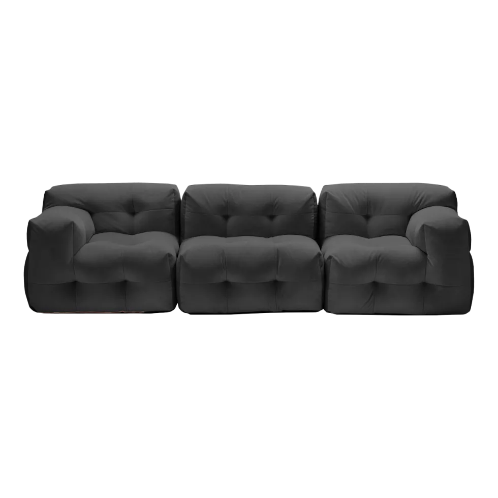 Canapé 3 places en tissu textum avelina gris foncé 315cm Not-A-Sofa - EMKO
