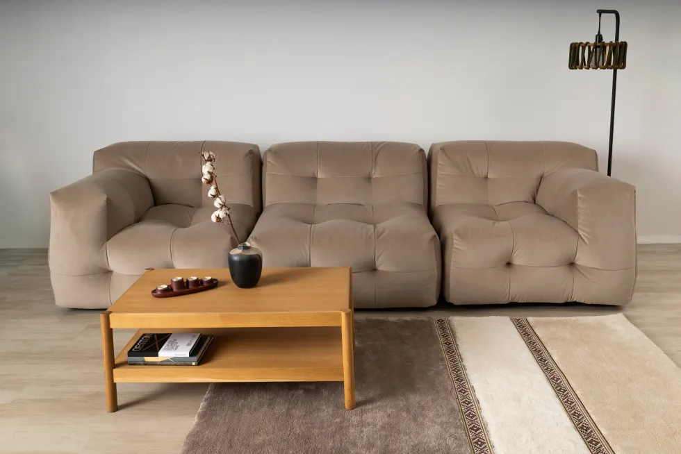 Canapé 3 places en tissu textum avelina gris foncé 315cm Not-A-Sofa - EMKO
