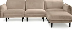 Canapé 3 places en velours beige Bean - Emko
