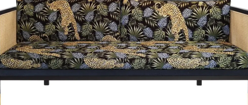 Canapé 3 places en velours Jungle Leopard Cannage - RED Edition