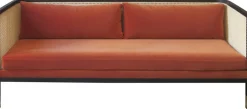 Canapé 3 places en velours rouge orangé Cannage - RED Edition