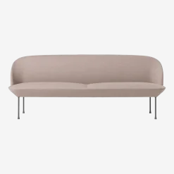 Canapé 3 places rose pieds gris clair Oslo - Muuto