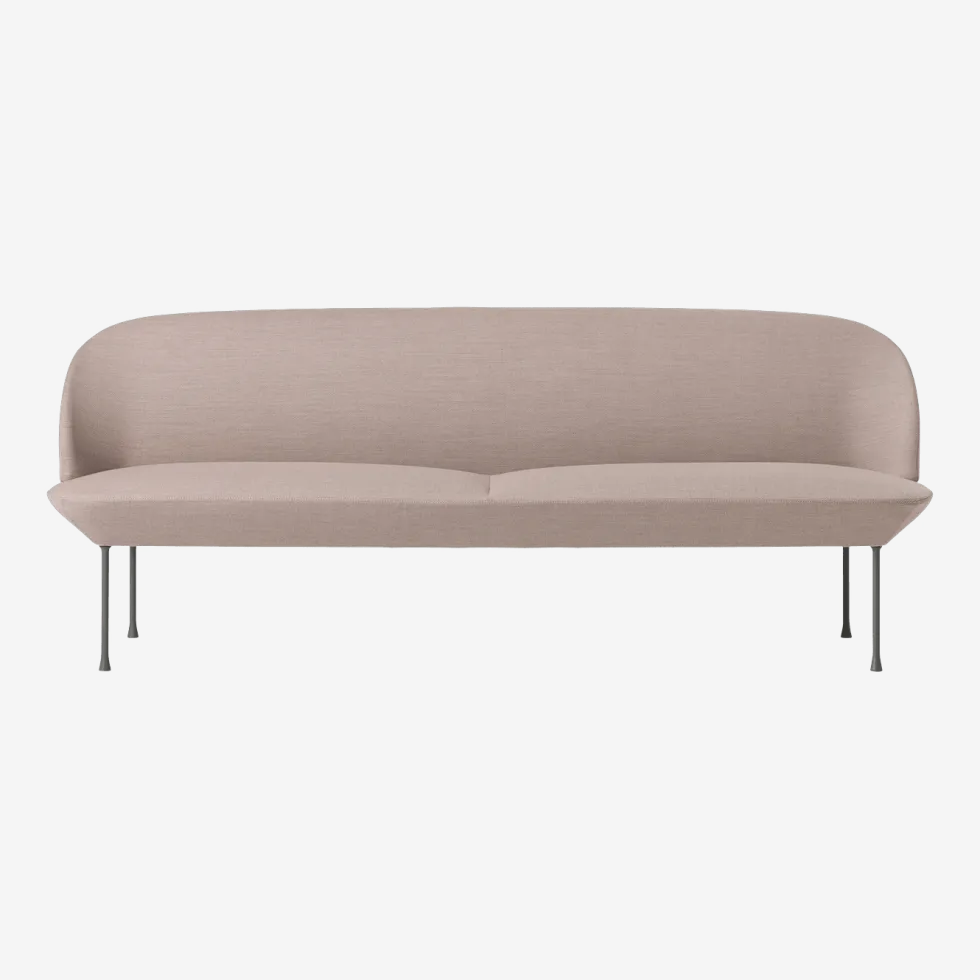 Canapé 3 places rose pieds gris clair Oslo - Muuto