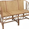 Canapé 2 places structure en rotin naturel filets en résine rouge 80 x 120 x 61 Bagatelle - KOK