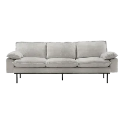 Canapé 3 places tissu gris clair Sneak Retro - HKliving