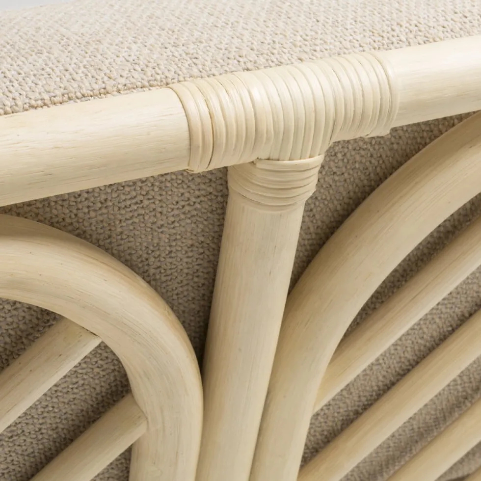 Canapé rotin en tissu beige brema 190cm Bôa Simple - ORCHID EDITION