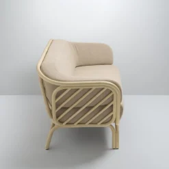 Canapé rotin en tissu beige brema 190cm Bôa Simple - ORCHID EDITION