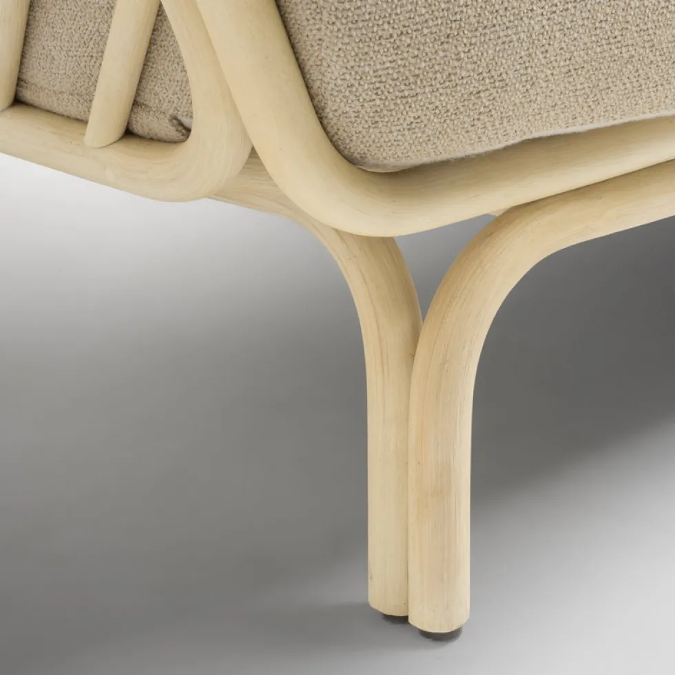 Canapé rotin en tissu beige brema 190cm Bôa Simple - ORCHID EDITION