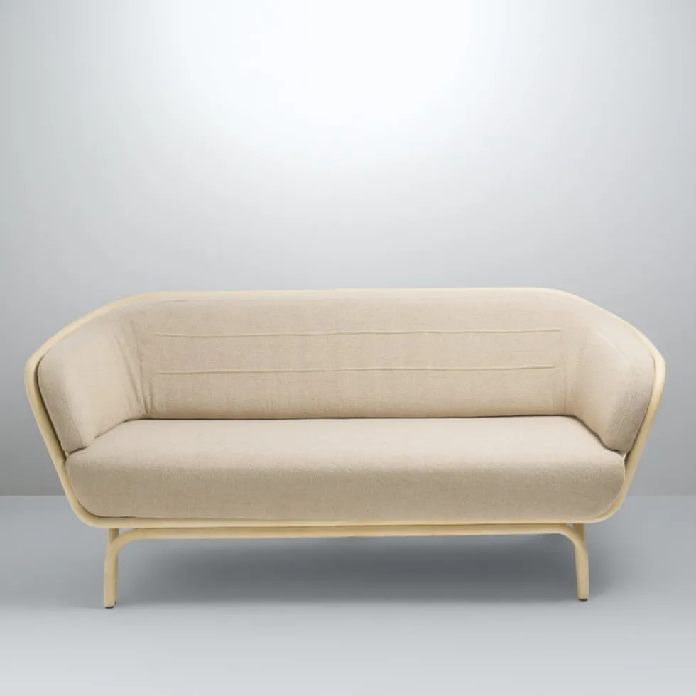 Canapé rotin en tissu beige brema 190cm Bôa Simple - ORCHID EDITION