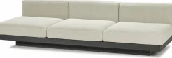 Canapé trois places en bois noir et coussins beiges 287 x 115 x 72 cm Rudolph - Serax