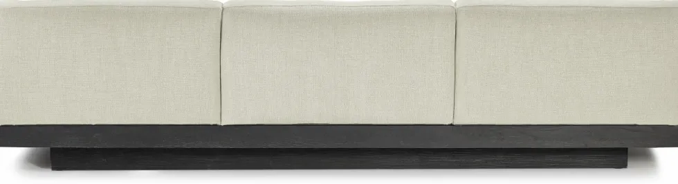 Canapé trois places en bois noir et coussins beiges 287 x 115 x 72 cm Rudolph - Serax