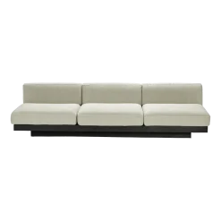 Canapé trois places en bois noir et coussins beiges 287 x 115 x 72 cm Rudolph - Serax