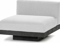 Canapé une place en bois noir et coussins blancs 96 x 115 x 72 cm Rudolph - Serax