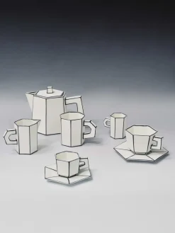 Cappuccino Cup + Saucer White/black