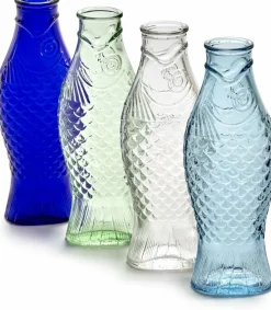 Carafe en verre transparent bleu clair 85cL Fish&Fish - Serax