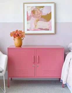 Casier en acier rose baie 40x100x72cm The Lowdown - Mustard Made