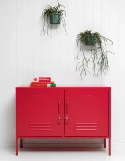 Casier en acier rouge coquelicot 40x100x72cm The Lowdown - Mustard Made