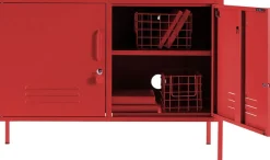 Casier en acier rouge coquelicot 40x100x72cm The Lowdown - Mustard Made