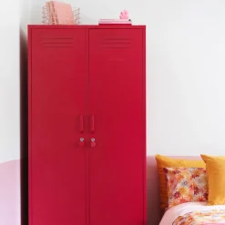 Casier en acier rouge coquelicot 85x50x183cm The Twinny - Mustard Made