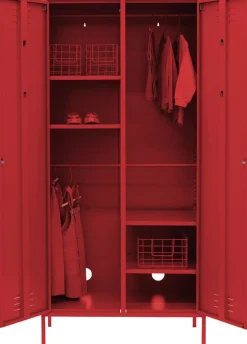 Casier en acier rouge coquelicot 85x50x183cm The Twinny - Mustard Made